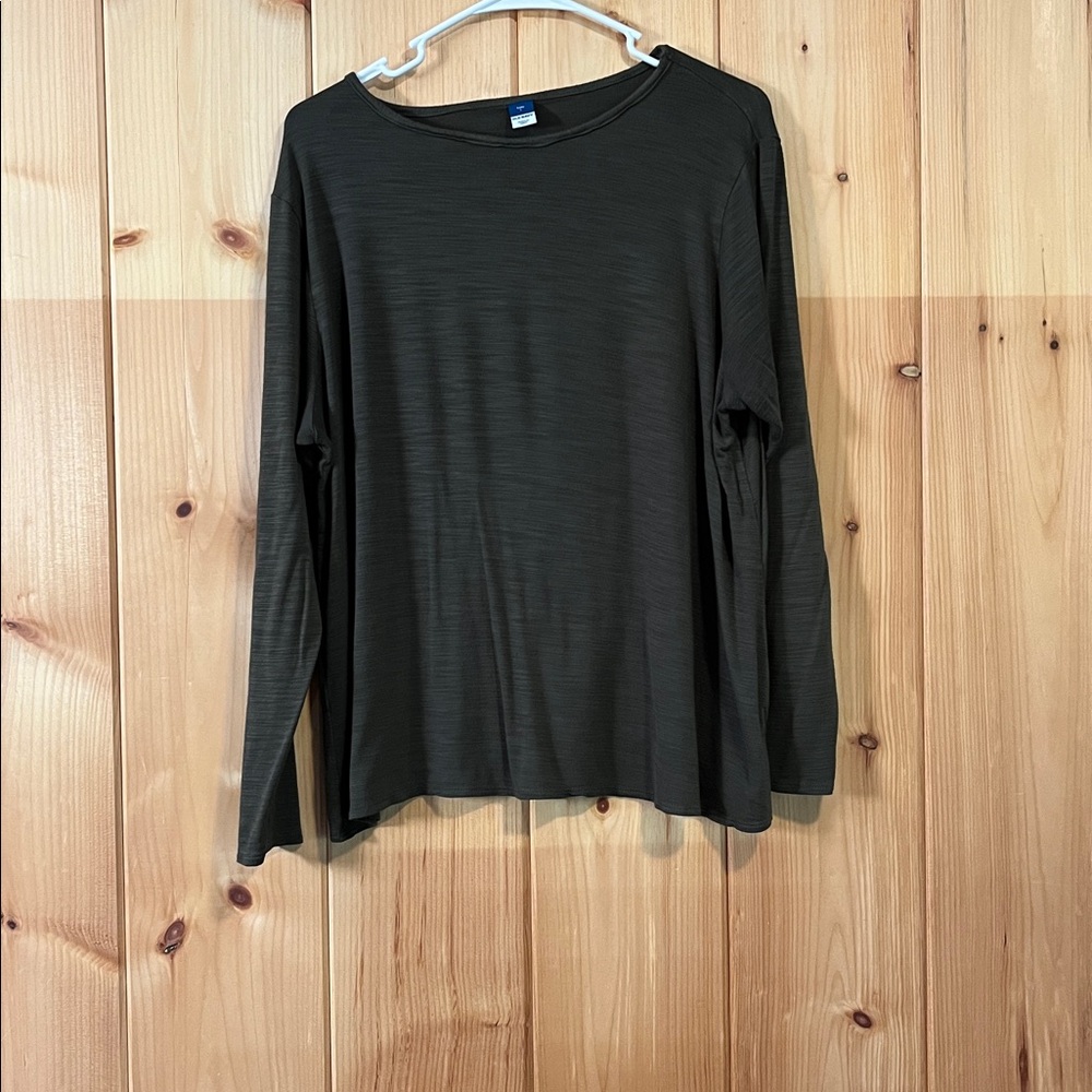 Old Navy Luxe Dark Green Long Sleeve Tee